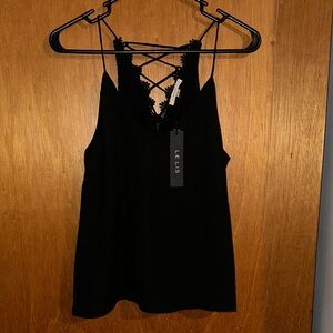 Le Lis Black Camisole with Lace Detail